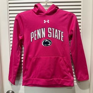 Girls Hot Pink Under Armour Penn State Pink Hoodie YMD
